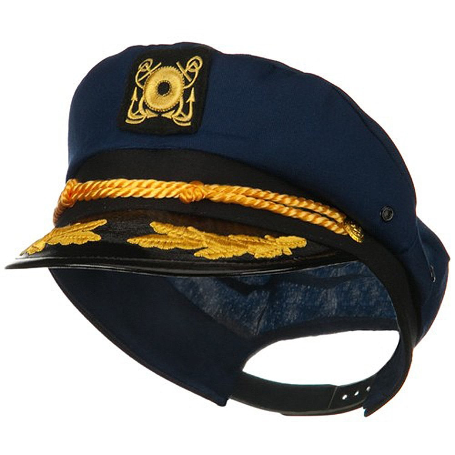 Navy Yacht Captain Hat With Scrambled Eggs Costume Blue Cap Sailor Adult
