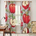 thumbnail image 5 of Kitchen Curtains 84 Inch Length 2 Panels, Red Apples Grommets Window Treatment Curtain, Modern Art Watercolor Thermal Curtains Drapes for Living Room/Bathroom, 5 of 9