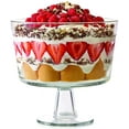 European Trifle Bowl with Pedestal, Round Dessert Display Stand for