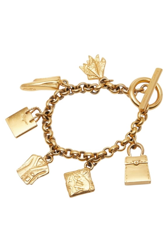 Pre-Owned Salvatore Ferragamo bags, shoes, jackets, and motif bracelets in gold... (Good)