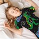 thumbnail image 5 of Balery Space Dino Cartoon Black Conjunto de Pijama Infantil de Manga Corta con Estampado – Ropa de Dormir de Algodón Suave-4X-Large, 5 of 6
