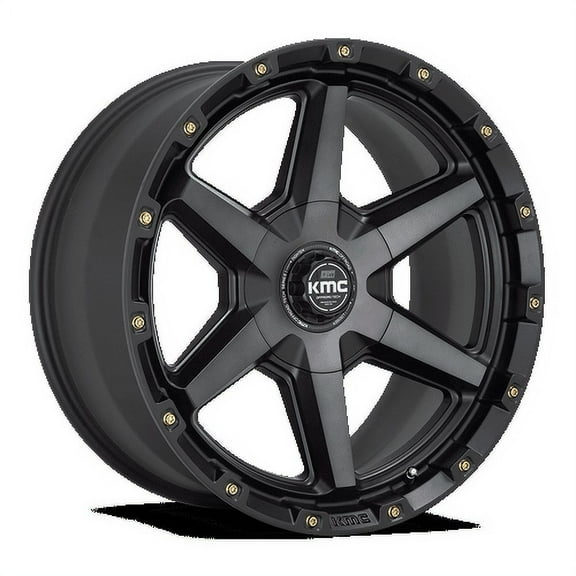 KMC Aluminum Rim KM101 TEMPO 20X9in Satin Black with Gray Tint Finish, KM10129067418