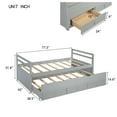 thumbnail image 2 of Harper & Bright Designs Twin Size Daybed Bed with Trundle and Three Storage Drawers, Wood Platform Bed with Headboard and Footboard, Grey, 2 of 7