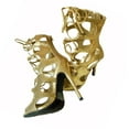 thumbnail image 7 of Bonnibel Cloudia-1 Women's Strappy Mid-Calf Open Toe Gladiator Stiletto Sandals Shoes Gold 6.5, 7 of 7