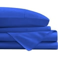 thumbnail image 2 of 1000 Thread Count 4 Pcs Bed Sheets Set Solid Egyptian Cotton King Size 15 Inches Deep Pocket Royal Blue Solid Cotton Sheets, 2 of 5