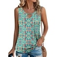 thumbnail image 2 of KISSMODA Womens Summer Tank Tops Casual Sleeveless Solid Printed Tunic Top Loose Fit V Neck Shirts, 2 of 4