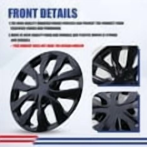 17 inch 2014-2020 Nissan Rogue Hubcaps,Wheel Rims Covers Compatible With Steel Wheels,Snap-On Installation,ABS+PC,4Pcs,Black Lacquer