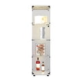 thumbnail image 3 of LED lights Glass Display Cabinet 4 Shelves with Door, Floor Standing Curio Bookshelf for Living Room Bedroom Office, 64.7"*16.7"*14.3" white, 3 of 9