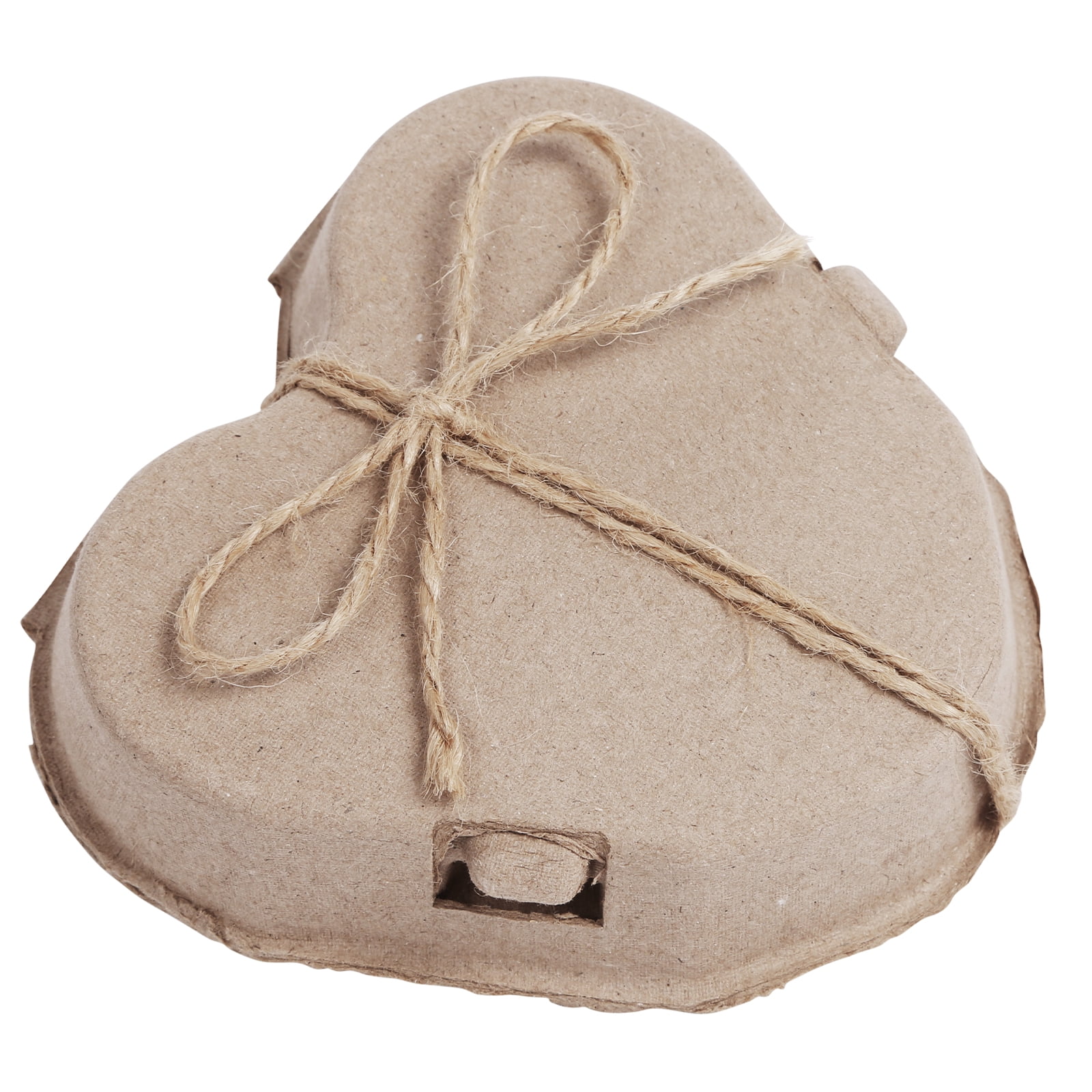 Strafriture 100Pcs Paper Pulp Egg Cartons Bulk, Heart Shape Egg Box Bulk for 3, Case Holder Containers with Jute Rope for Home Kitchen Baking Storage,Brown