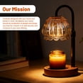 thumbnail image 2 of Candle Warmer Lamp, Vintage Wood Flower Design for Bedroom, Candle Lamp, 2 of 6