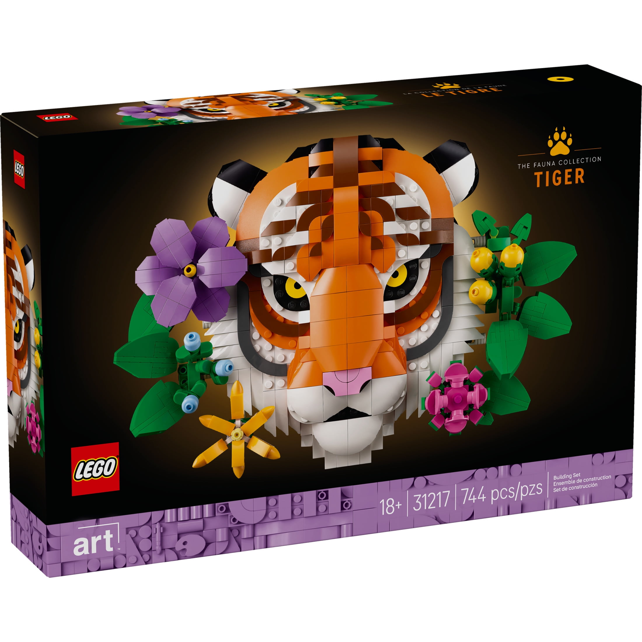 LEGO Art The Fauna Collection – Tiger,  Building Set for Adults 18+ - New Home or Housewarming Gift Idea - Collectible DIY Kit for Men and Women Who Enjoy Arts and Crafts - 31217