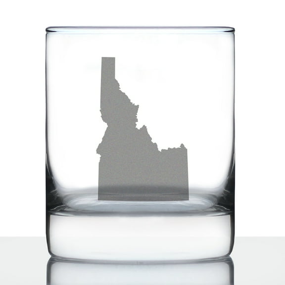 Bevvee Whiskey Rocks Glass 10.25 oz State Of Idaho Gifts for Whiskey Enthusiasts Glassware & Drinkware