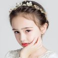thumbnail image 4 of Accesorios para el cabello de boda para niñas, tocado de princesa floral, tiara de perlas, diadema para primera comunión para niñas y mujeres, linda y dulce diadema de novia para boda., 4 of 5