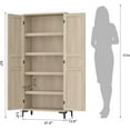thumbnail image 2 of Ataucjin 63 Inch Tall Storage Cabinet, Kitchen Pantry Cabinet 5 Tier Bathroom Cabinet with 4 Doors Adjustable Shelves for Kitchen, Dining Room, Bathroom (Antique White, 2 Door with MDF), 2 of 8