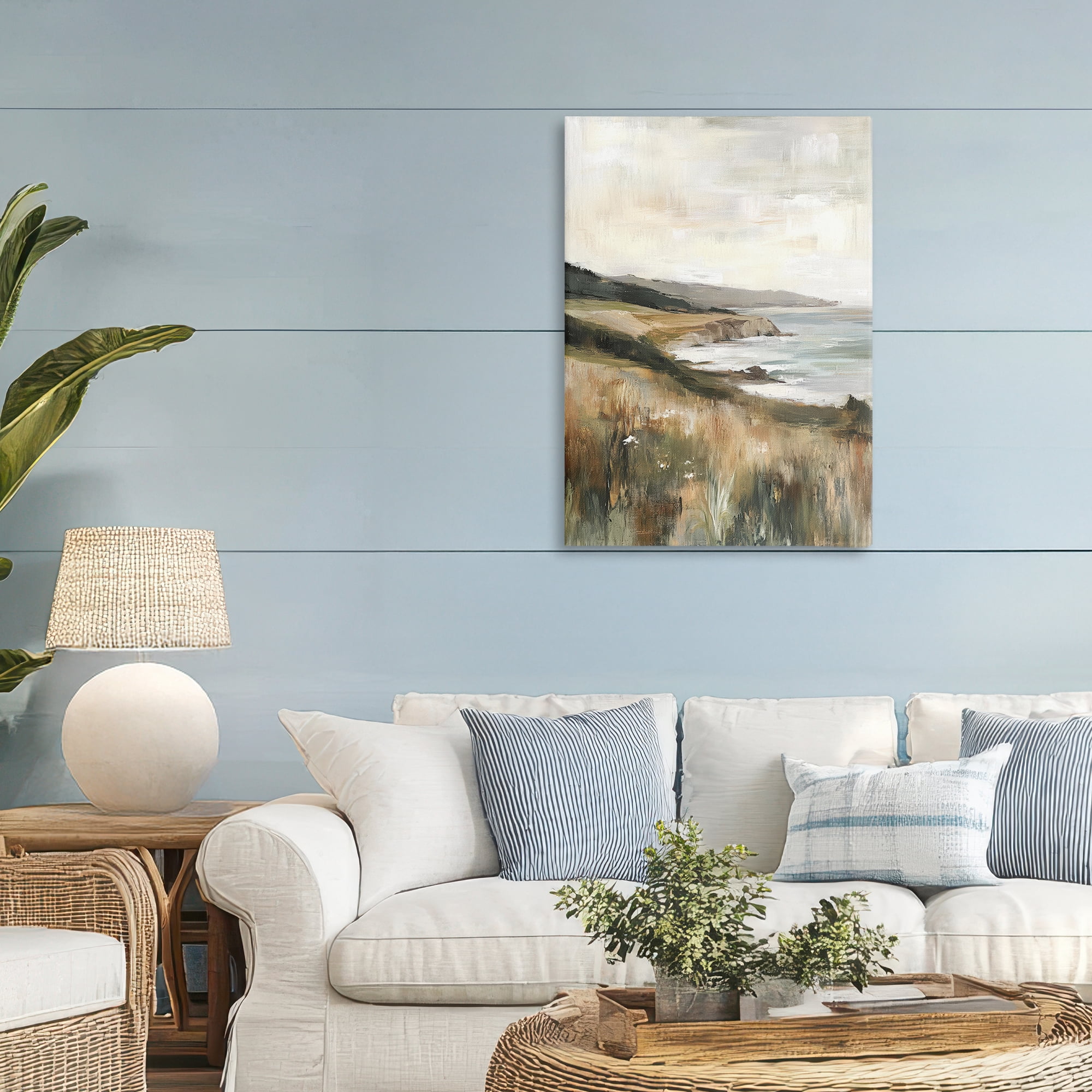 Stupell Industries Northern Coast Seaside Landscape Canvas Wall Art, design by Petal Prints Design