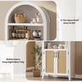thumbnail image 4 of Memoryfield 5 Tiers Arched Kitchen Pantry Cabinet with Doors, Farmhouse Storage Cabinet for Dining Room, Living Room, White, 4 of 7