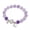 Purple, variant on Glass and Alloy Bangle Bracelet for Women, 6.30 Inch Outer Diameter Stackable Wristlet, Elegant Jewelry for Party Daily