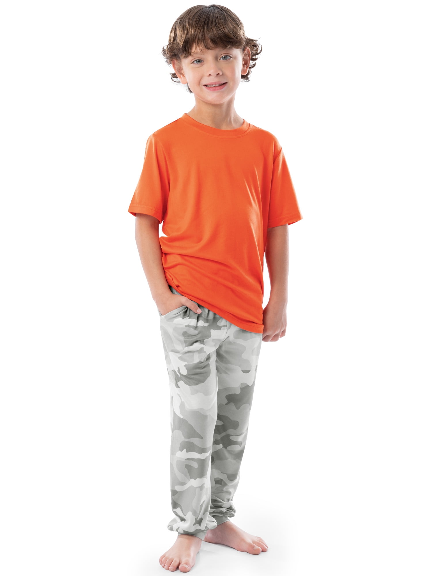 Fruit of the Loom Boy's Getaway Loose Fit Short Sleeve Top, Pajama Sleep pant & Short Set, 3-Piece, Sizes 4/5-14/16