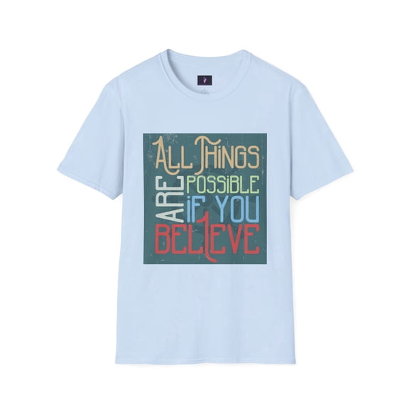 All Things Are Possible T-shirt, Light Blue, Unisex, S