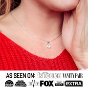 Cate & Chloe Andy 18k White Gold Plated 2-Stone Drop Necklace with Swarovski Crystals for Women