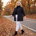 thumbnail image 3 of Agnes Orinda Women's Plus Size Denim Jacket Buttons Front Long Sleeves Jean Jackets 3X Black, 3 of 7