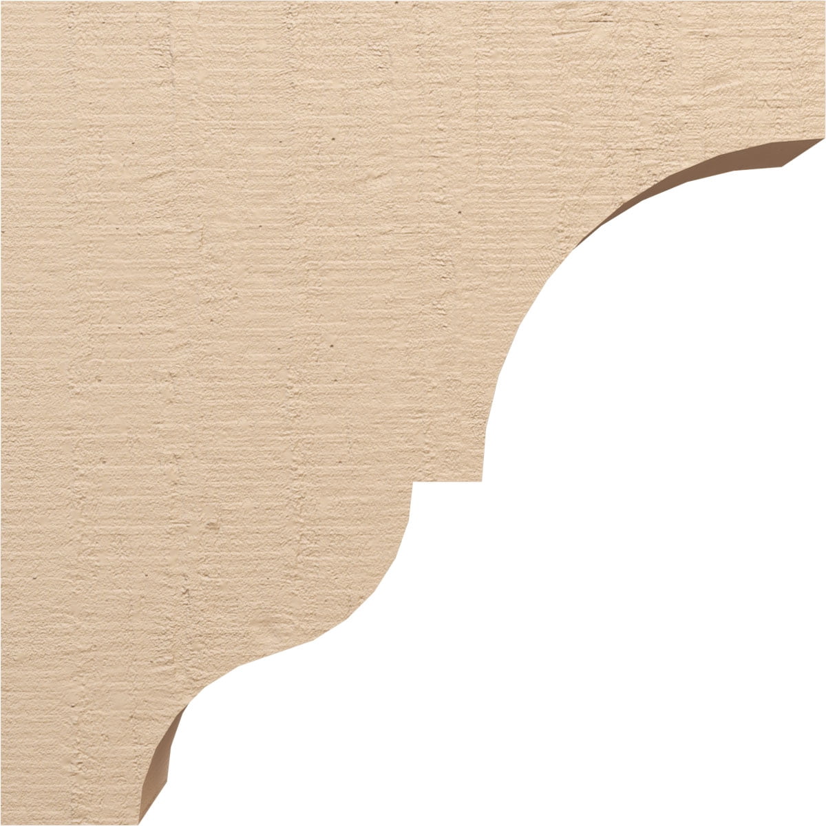 9"W x 36"D x 36"H Thin Asheboro Rough Cedar Woodgrain TimberThane Corbel, Primed Tan