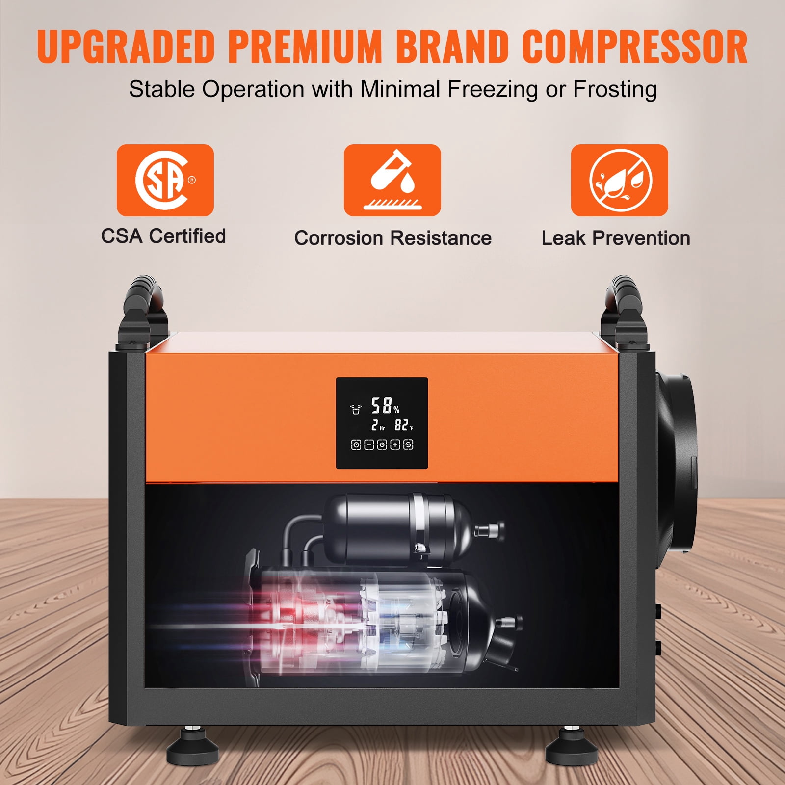 KFFKFF 190-Pint Commercial Dehumidifier with Drain Hose for Crawl Spaces, Basements, Warehouses, and Job Sites, High-Capacity Unit for Moisture Control and Water Damage Restoration, Auto Defrost