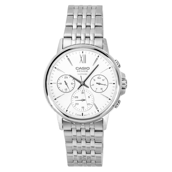Casio Beside Analog Stainless Steel Silver Dial Quartz BMS-300D-7AV Men's Watch