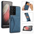 thumbnail image 1 of Leather Stand Case For Samsung Shockproof Card Slot Phone Cover, S20FE Blue, 1 of 6