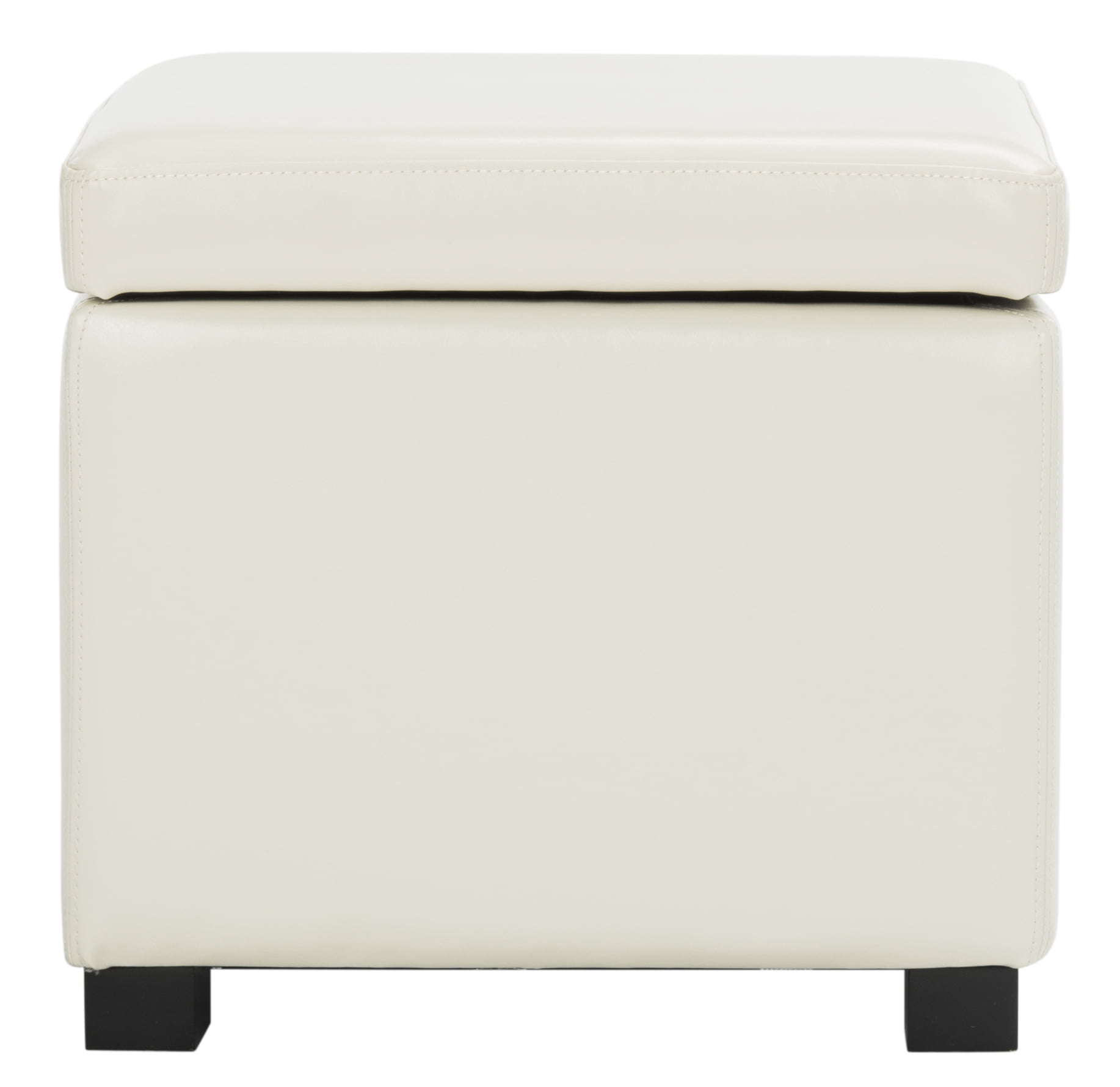SAFAVIEH Jonathan Modern Glam Single Upholstered Flip Top Ottoman, Off-White