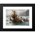 thumbnail image 2 of Ernst Albert Fischer 14x11 Black Modern Framed Museum Art Print Titled - Corlin Mermaid and Kentaurs While Bathing, 2 of 5
