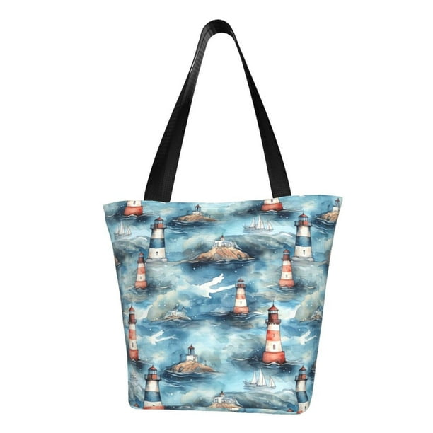 Easygdp Sea Marine And Lighthouse Bolso de Hombro para Mujer, Bolso Bandolera y Cartera de Mano Elegante para Uso Diario