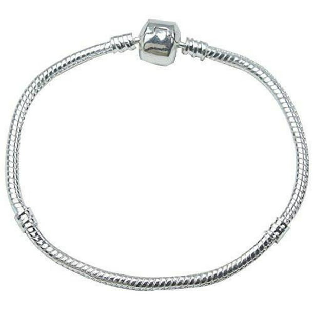 of Beads Silver Polish Bracelet 7.5" Fits Pandora Charm & Bead For Women and Girls - Walmart.com