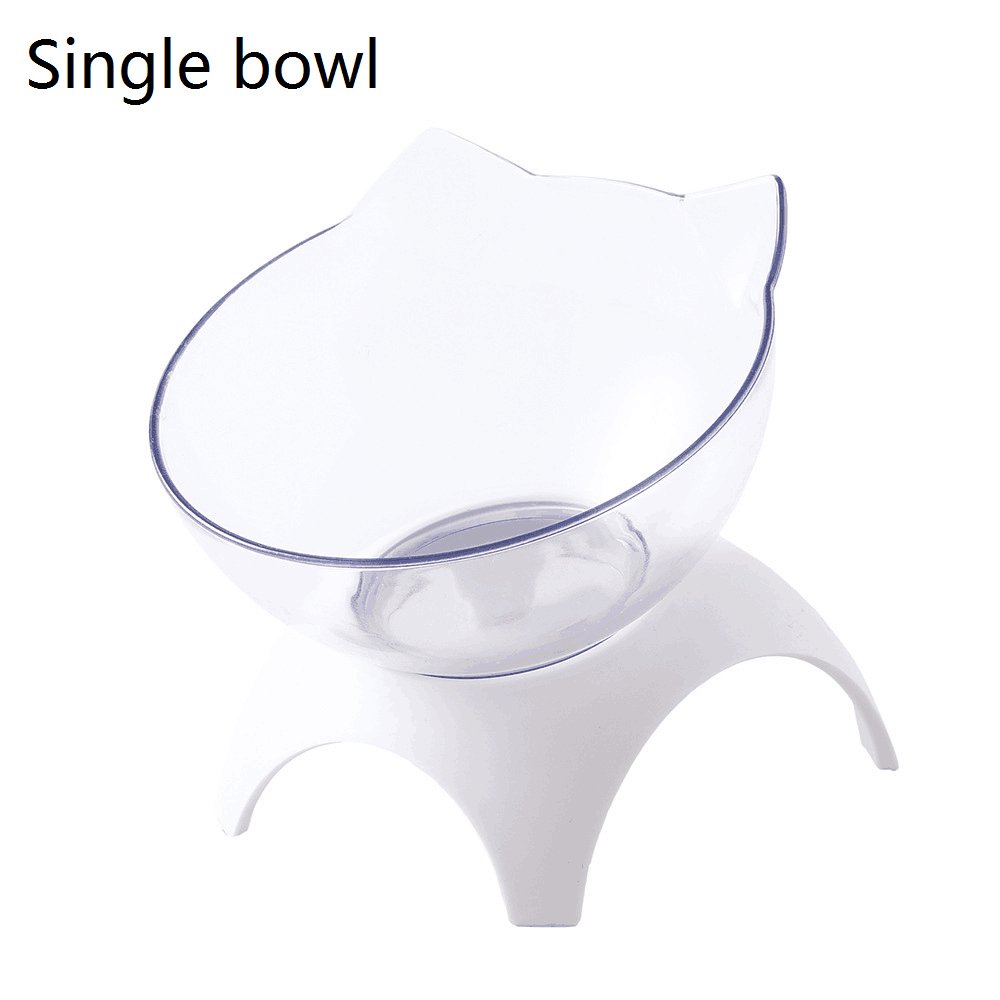Single/Double Cat Dog Bowls, Elevated Pet Food Water Bowl, Raised Elevated Adjustable Height 25 Degree Tilt Design Neck Guard Stand Raised The Bottom for Cats and Small Dogs - image 3 of 7