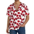 thumbnail image 2 of Picia Tulips Flowers Men's Linen Shirts Short Sleeve Cuban Beach Shirts Casual Shirts Button Down Shirt for Men Beach Summer Wedding Shirt-X-Large, 2 of 7