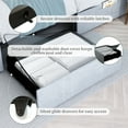 thumbnail image 3 of SIBEDS Soft Velvet Grey LED Bed Frame with Adjustable Headboard and 2 Drawers Pockets, Queen, 3 of 8