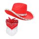 thumbnail image 1 of Sombrero vaquero Sunnimix con Bandana flecos Paisley para playa, 1 of 8