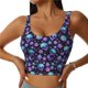 thumbnail image 1 of Balery purple Skull flower Sujetadores deportivos con espalda cruzada para mujer, acolchados, sin costuras, de alto impacto, ideales para yoga, gimnasio, entrenamiento y fitness.-Small, 1 of 8