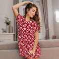 thumbnail image 3 of Daiia Ladybugs And White Dots Print Women's Nightshirt Soft Nightgowns for Women Short Sleeve dress Short-sleeved Sleepwear, 3 of 6