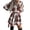Red, variant on FcBaudy Skirts for Women, Midi Dresses for Women, Summer Dresses for Women Women's Fashion Temperament Lapel Plaid Printing Long Sleeve Slim Belt Shirt Dress Short Skirt Women Dress