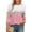 507_Pink, variant on Texiao Women's Fashionable Casual Patchwork Printed Round Neck Pleated Three Quarter Sleeve Top T Shirt