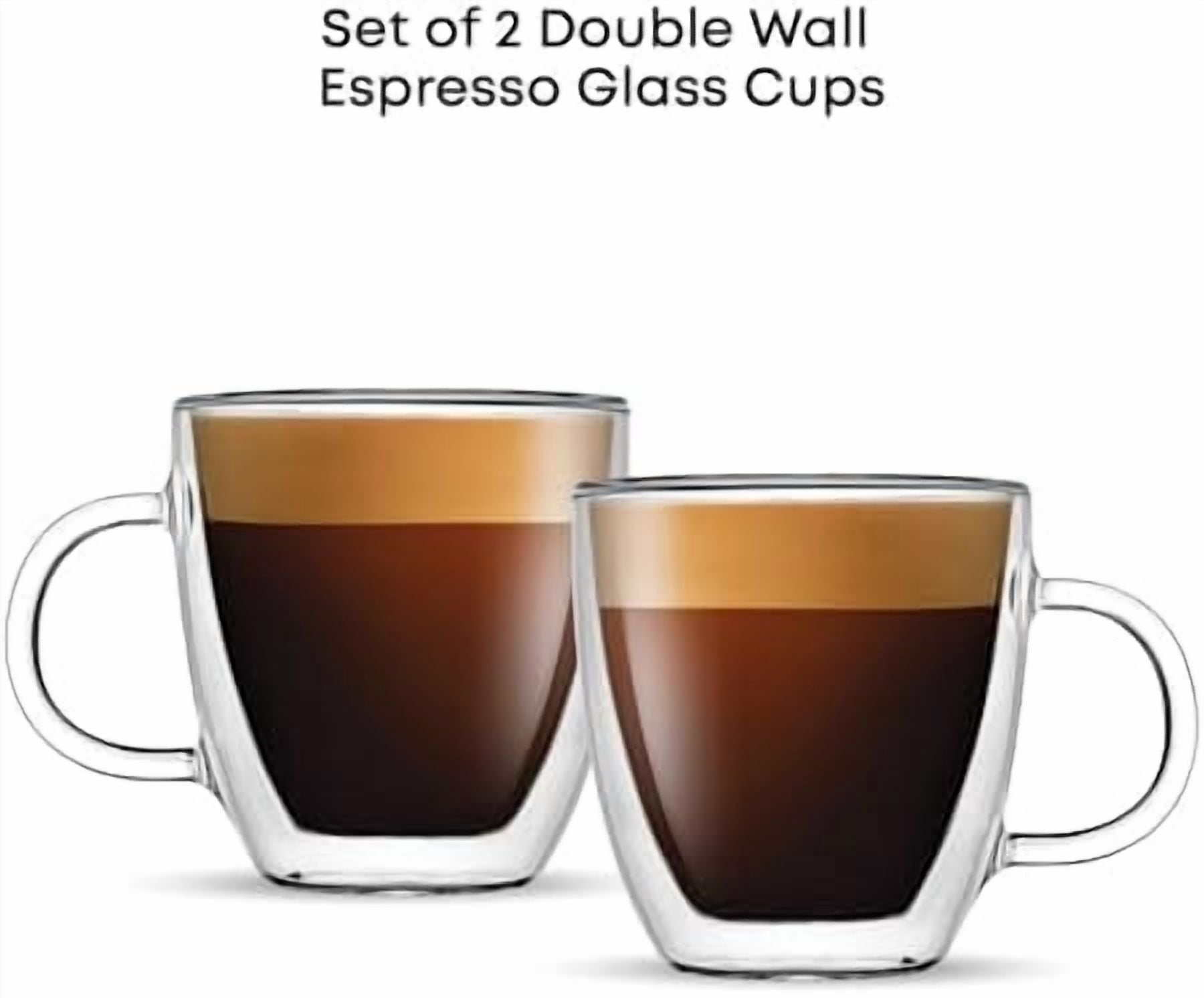 Double Wall Insulated Glasses Espresso Mugs (Set of 2) - 5.4-Ounces