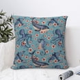 thumbnail image 4 of Pofeuu Underwater Animals and Flowers Print Double-sided plush pillowcase Square Throw Pillow Covers Pillows Cover for Living Room Bedroom Sofa Couch Cushion Cover（No pillow core）-12"x12", 4 of 7