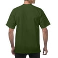 thumbnail image 4 of Man Solid Color Casual Loose Elastic Sports Short Sleeved Round-Neck Blouses,01-Army Green_3XL, 4 of 6
