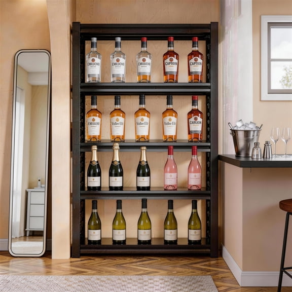 3000 lb Capacity Adjustable Storage Shelves, 5-Tier Heavy Duty Metal Garage Shelving Unit in Black, Utility Rack for Kitchen, Pantry, Warehouse, Basement | 18"D x 36"W x 72"H