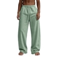 thumbnail image 2 of Uncuffed Wide Leg Sweatpants Men Workout Jogging Mens Sweatpants Plus Size Running Pants with Pockets Elastic Waist Stretch Hiking Trousers, 2 of 5