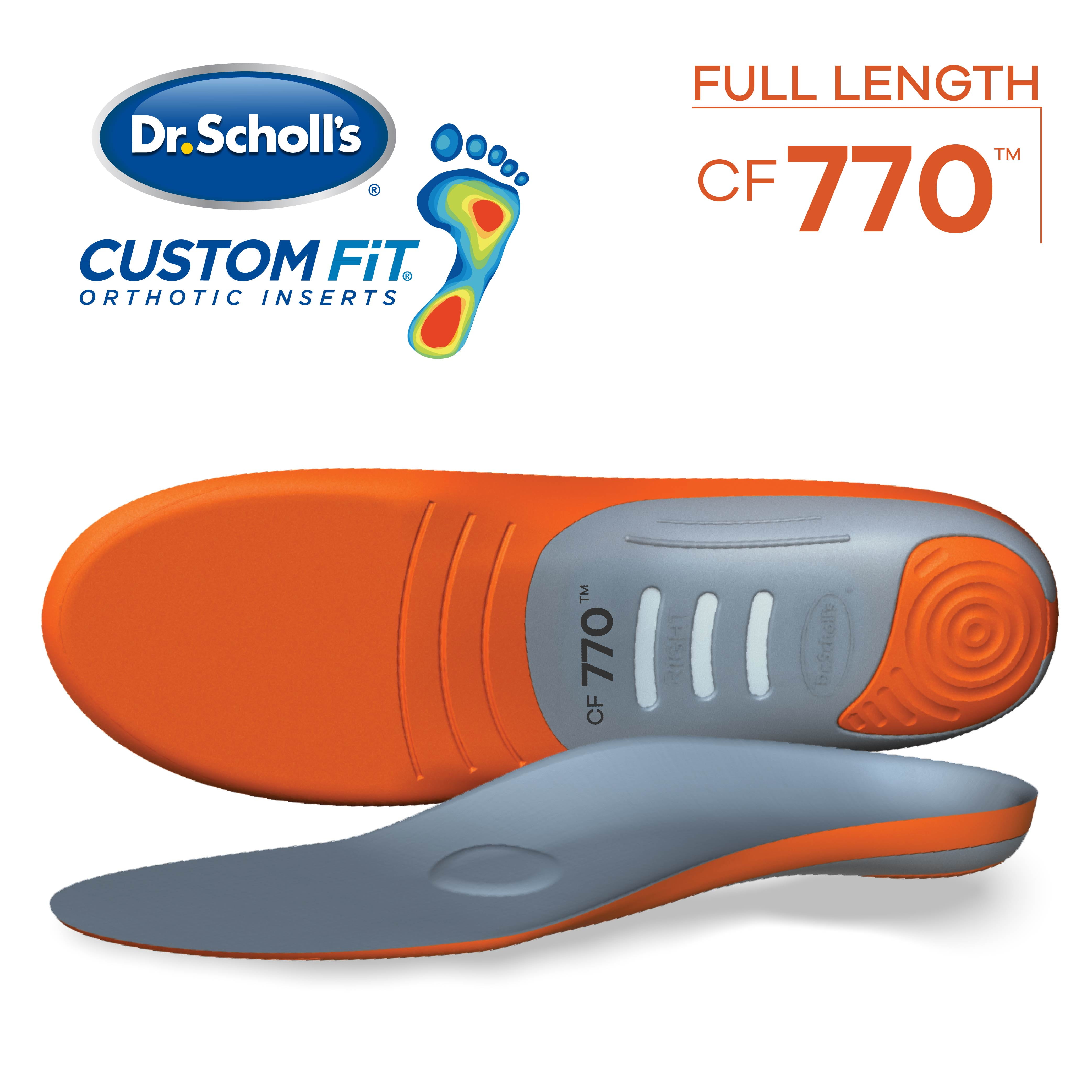 Dr. Scholl's Custom Fit 770 Orthotics Full Length Inserts for Foot Knee & Low Back Pain Relief, 1 pr