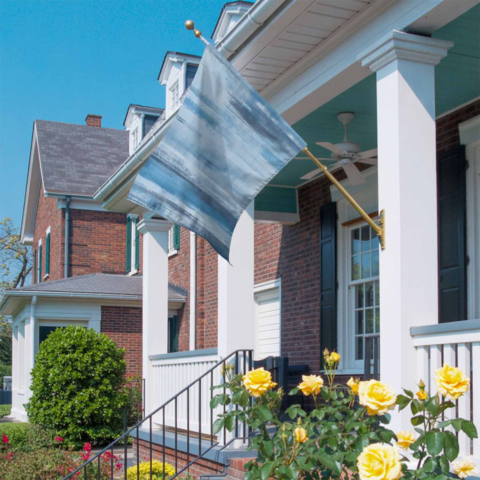 Light Blue Paint House Flag 28 x 40 Inches, Watercolor Abstract Blue Stripes Weather Proof Outdoor Patio Flags Double Sided Small House Decoration for Yard Lawn Outside Home