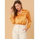 thumbnail image 3 of Camisa de trabajo de manga larga con blusa elegante con cuello en V de oficina para mujer Bronce L, 3 of 6