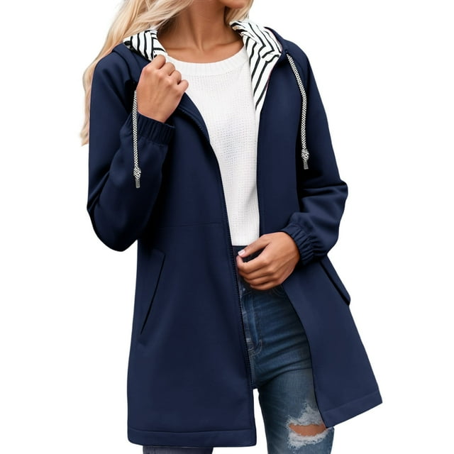 Coupe-Vent Léger pour Randonnée Anorak avec Capuche Poches et Design Rayé pour Aventures en Plein Air et Usage Quotidien, Taille:S